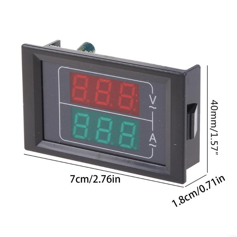 LED Voltmeter Ammeter, Red and Green Digital Multimeter Display Current Tester,AC50-500/0-600VDetector