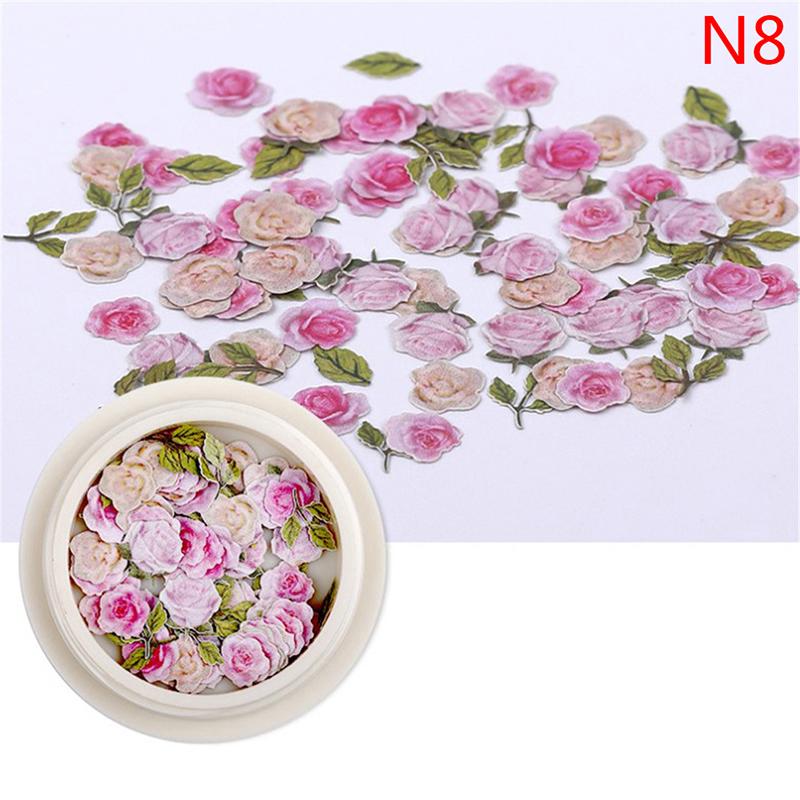 50 Pcs/Box Nail Art Charms Color Mixed Small Daisy Flower Rose Ultra Thin Wood Pulp Patch Diy Nail Art Jewelry Nail Accessories