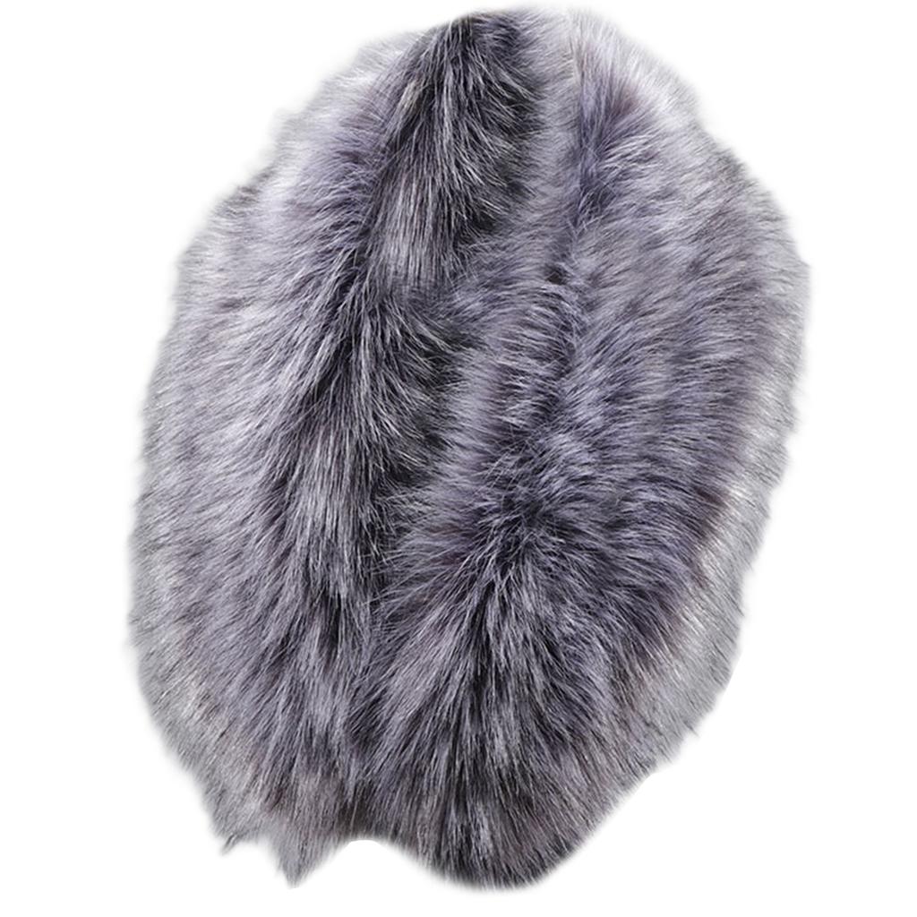 Women's Furry Plush Collar Trim for Hood Replacement Shawl Large Scarf Wrap Stoles Winter Neck Warmer Coat Accessory