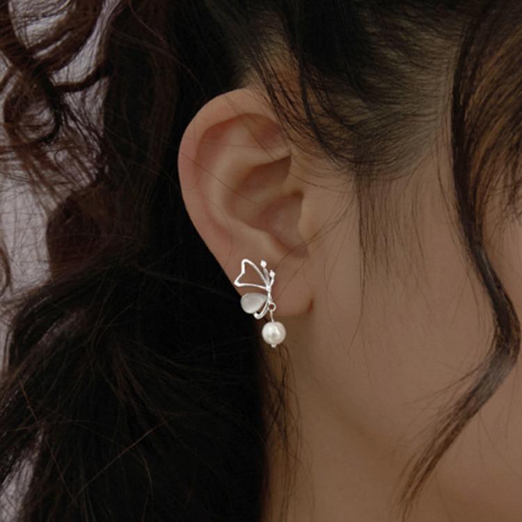 Butterfly Tassel 925 Sterling Silver Needle Earrings – Mori Style for Women