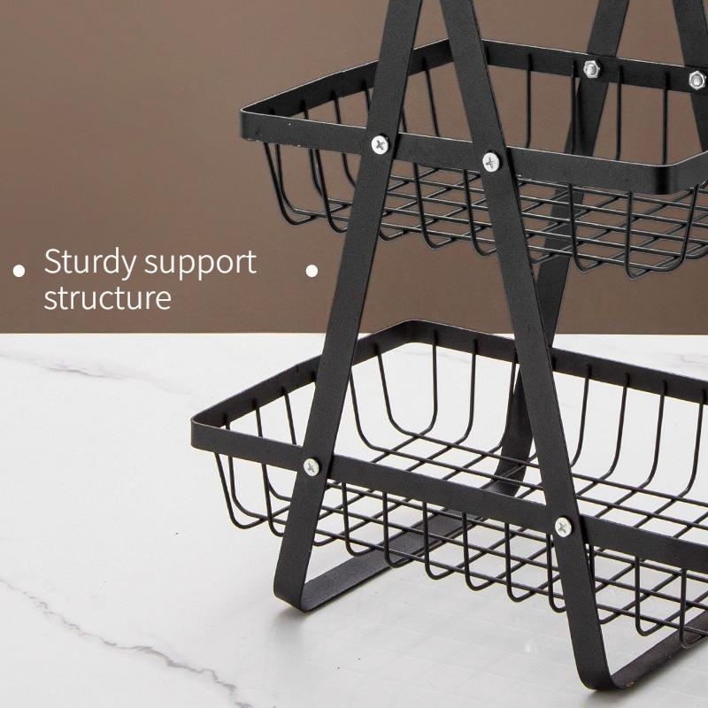 New Handheld Storage Basket, Multifunctional Iron Fruit Basket, Multi-Layer Kitchen Snack Storage Rack