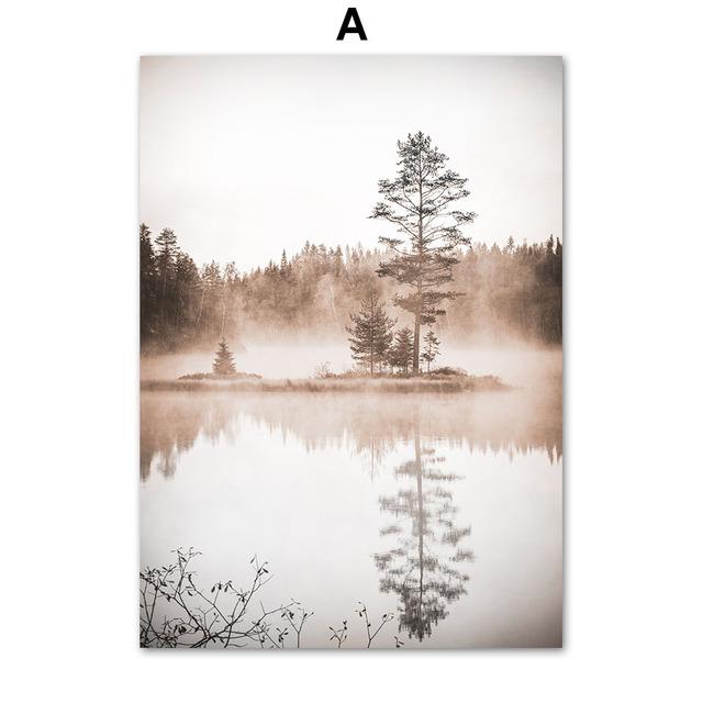 

Бежевый пейзаж, озеро, горы, одуванчик, настенная живопись на холсте, постеры на скандинавскую тему и принты, настенные панно для декора гостиной 21cm×30cm NoFrame