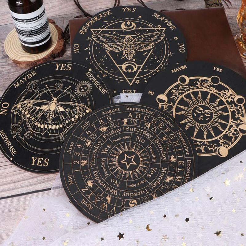 Star Pendulum Board Dowsing Divination Board Magics Meditation Decision Plate Metaphysical Message Board Witchs Altar Supplies