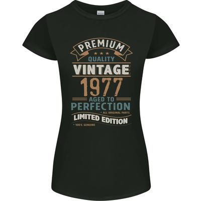 Maglietta Premium Vintage 48° Compleanno 1977 Taglio Petite da Donna