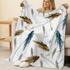 Abstract Art Print Flannel Blanket – Soft Cozy Warm Throw, Ideal for Home, Christmas & Halloween Use