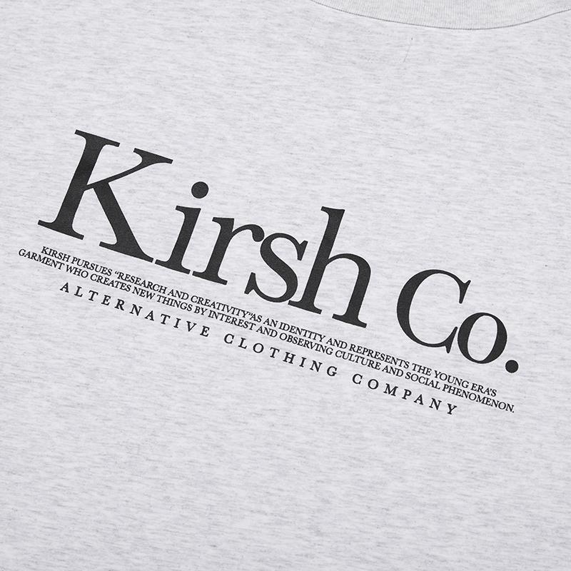 KIRSH Uni Wording Logo Long Sleeve [Melange Gray]