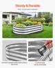 Metal Raised Garden Bed, 1.2 X 0.6 X 0.3 M Oval Outdoor Galvanized Planter Garden Box, Open Bottom Design, Large Planter Raised Bed for Growing