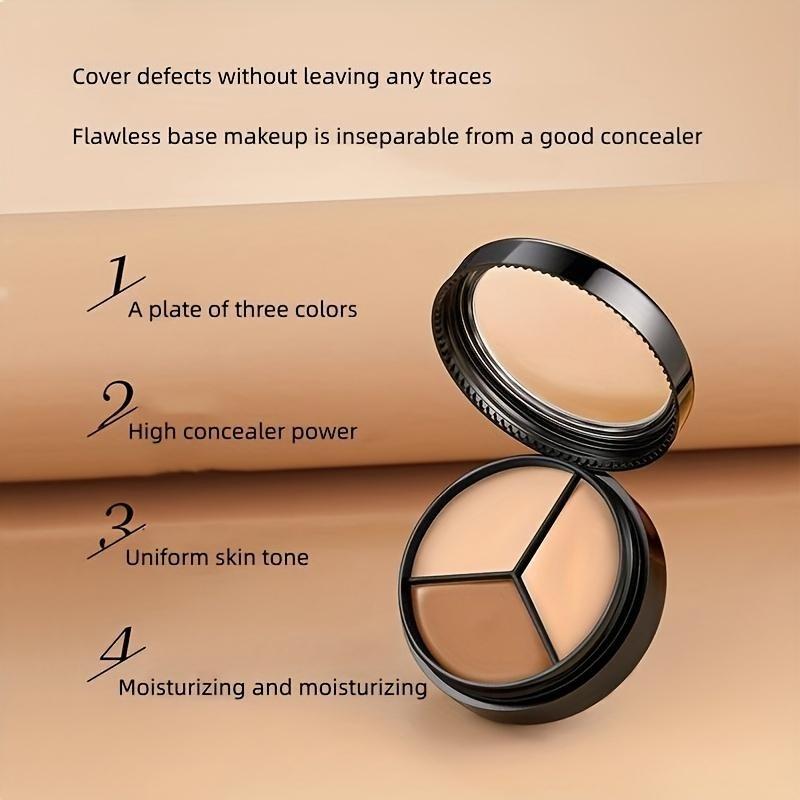 Trojbarevný korekční krém Kryje skvrny po akné Tmavé kruhy Slzy a mezery v konturách Dlouhotrvající hydratační a sestavitelný podkladový make-up