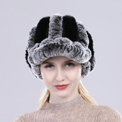 New Style Women Winter Real Rex Rabbit Fur Hats Natural Soft Warm Rex Rabbit Fur Cap Female Good Elasticity Knitted 100% Real Fur Hats