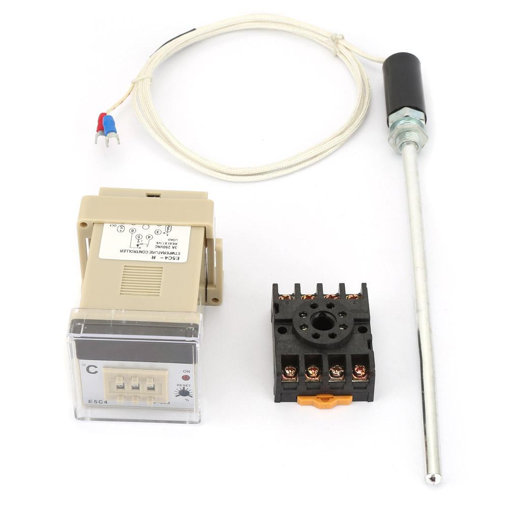 E5C4 R Digital Temperature Controller Thermostat with K Type Thermocouple Probe