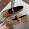 Fashion IPPEUM Women Ballet Flats 2025 New Mary Janes Burgundy Shoes Zapatos De Mujer Ballerina