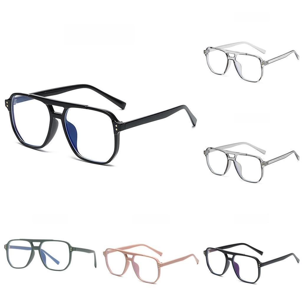 Tr90 Square Glasses Frame With Blue Light Blocking For Fashionable Commuting And Long Face Shapes