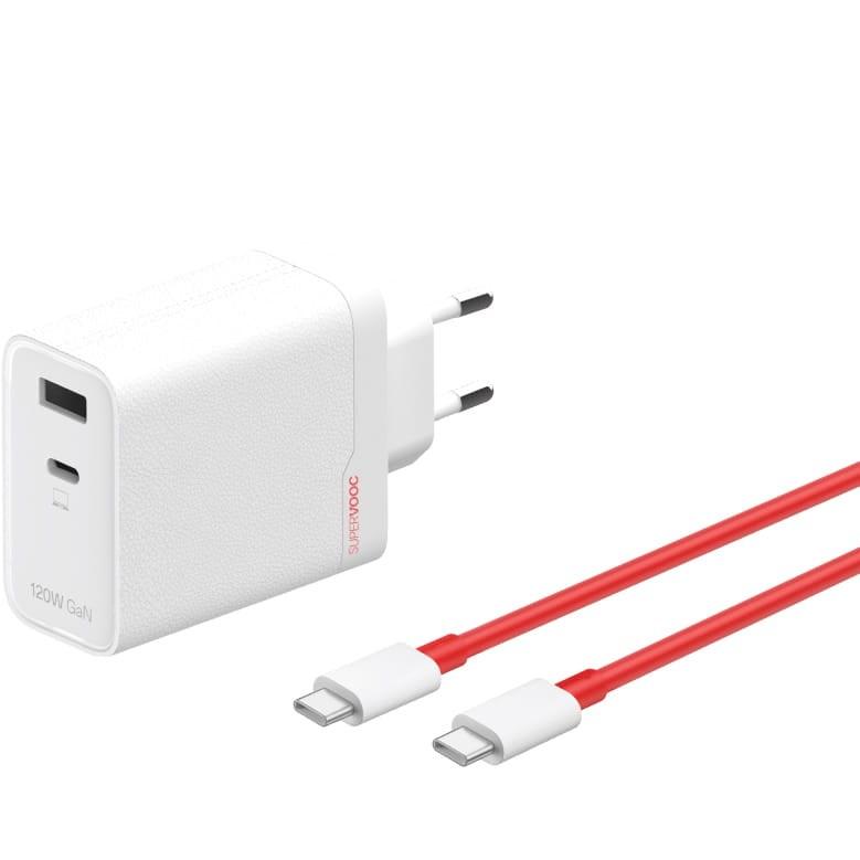 Caricabatterie OnePlus SUPERVOOC 120W 2 Porte Cavo Bianco