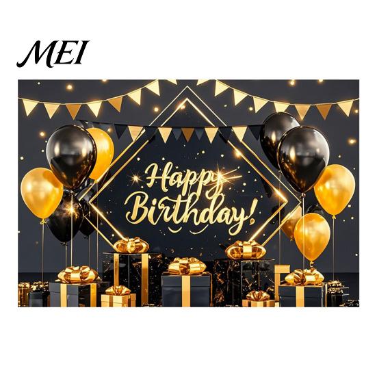 Birthday Celebration Banner Happy Backdrop, Party Photo Background Cloth for Celebration, Double-sided Printed Bunting Flag Decor Kids Women, Supplies