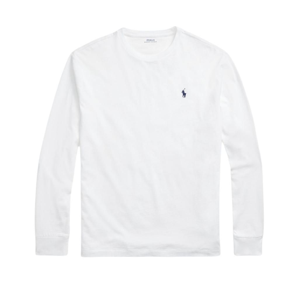 Polo Ralph Lauren Solid Plain Knit Cotton Long Sleeve T-Shirt Men Tops White 489738