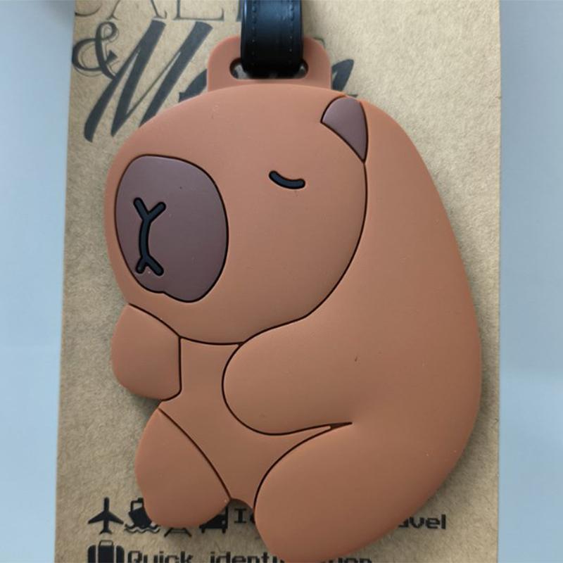 Kawaii Cute Capybara Bagasjemerke Kvinner Reisetilbehør Tegneserie Pvc Bagasjemerke Menn Bærbar Anti-Tap Adresse Navneskilt