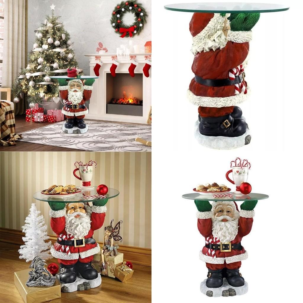 Whimsical Santa Claus Waiter Tray Resin Art Piece Ideal For Christmas Home Decor
