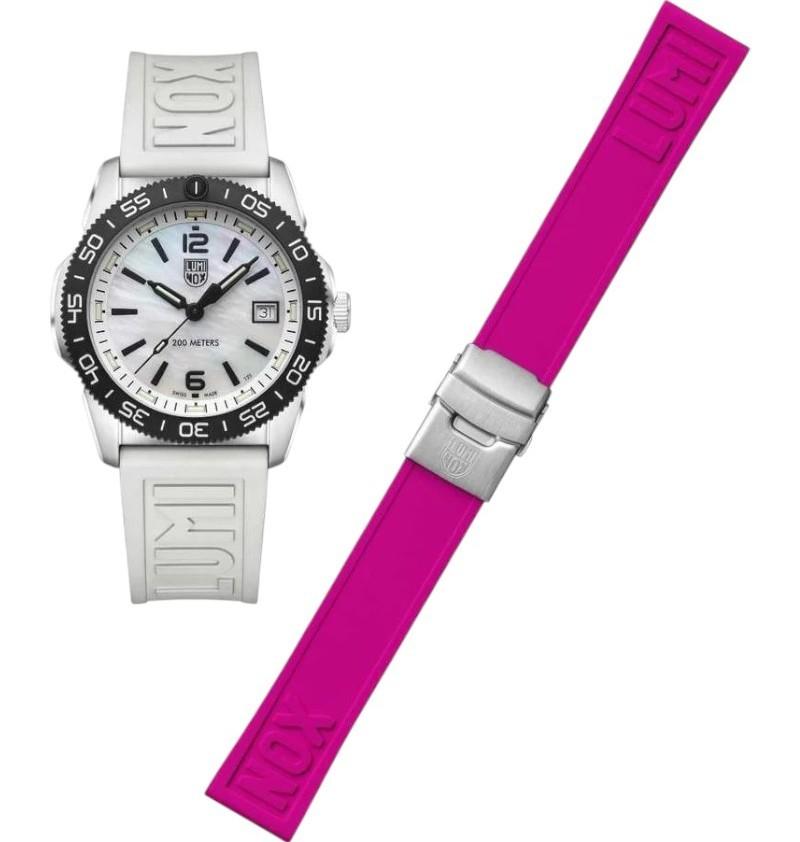 Luminox Pacific Diver Ripple Quartz 39mm Bílý gumový řemínek XS.3128M.SET