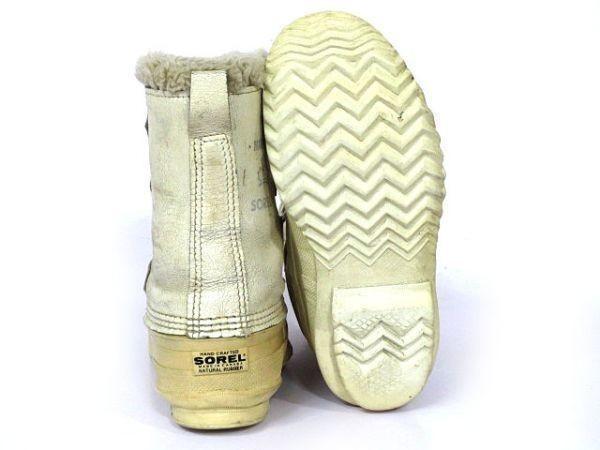 Canada Vintage/SOREL/Leather Snow Boots MANITOU Model/25.0-26.0/White/With Inner Liner(USED)