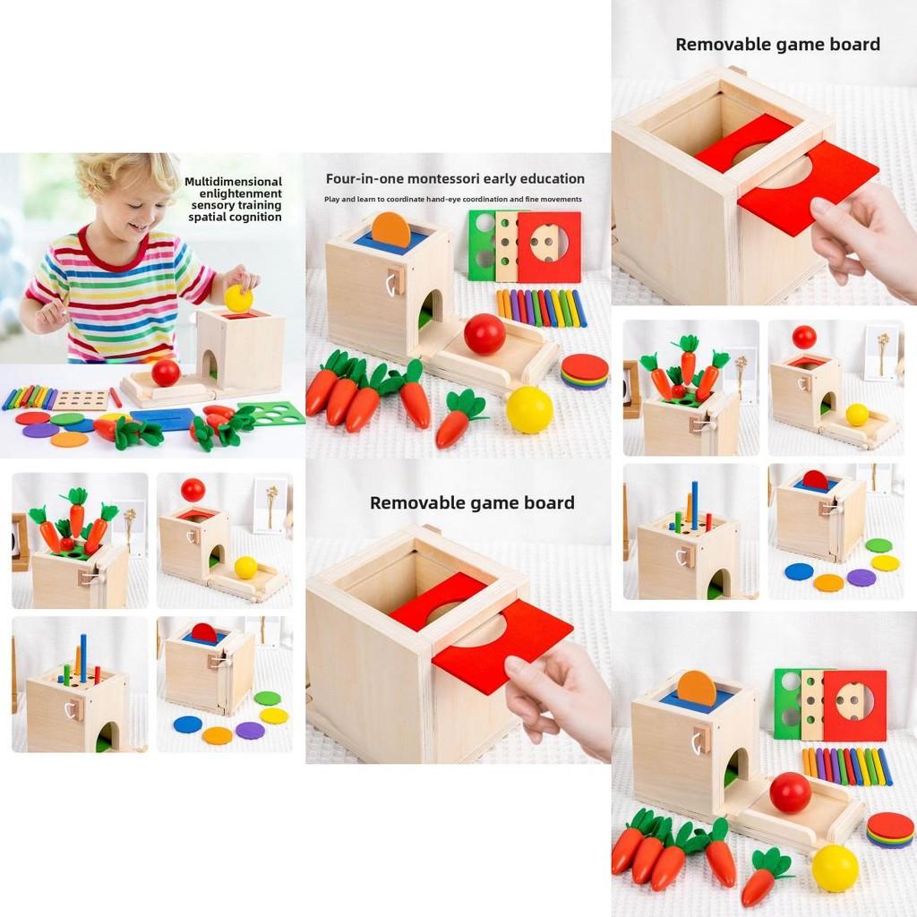 Four In One Coin Box Wooden Educational Toy For Kid Learning And Color Matching