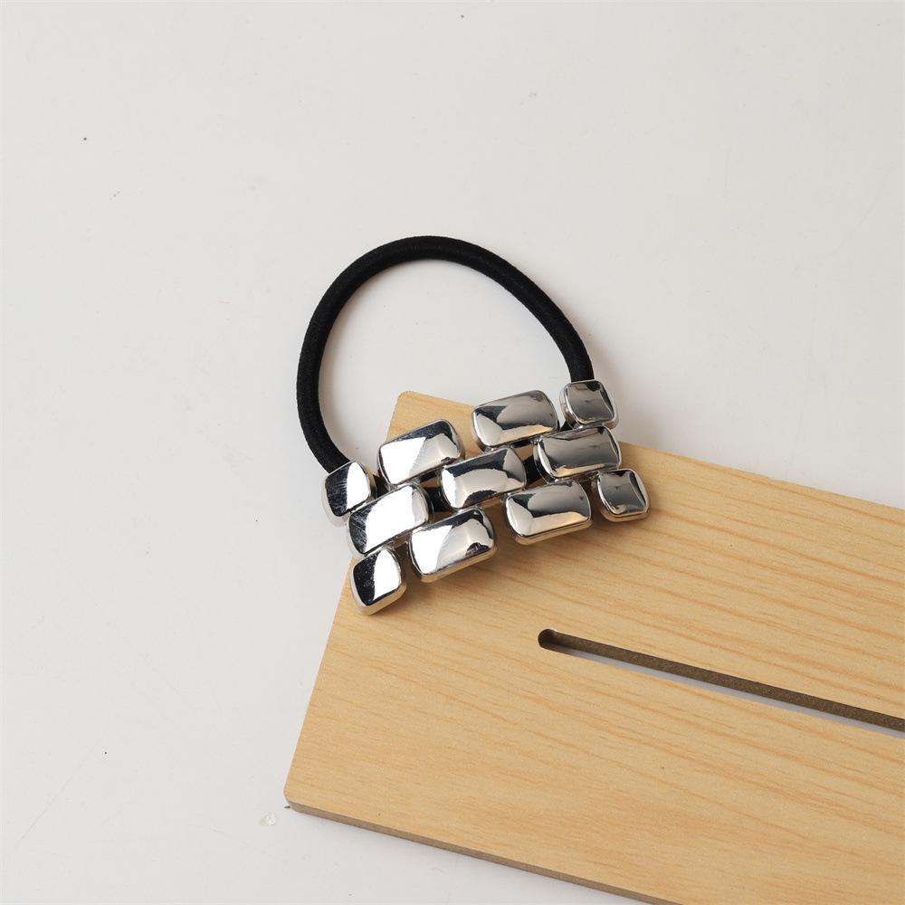 Shiny Alloy Hair Rope: Durable, Color-Retaining Elastic Hair Accessory for Women