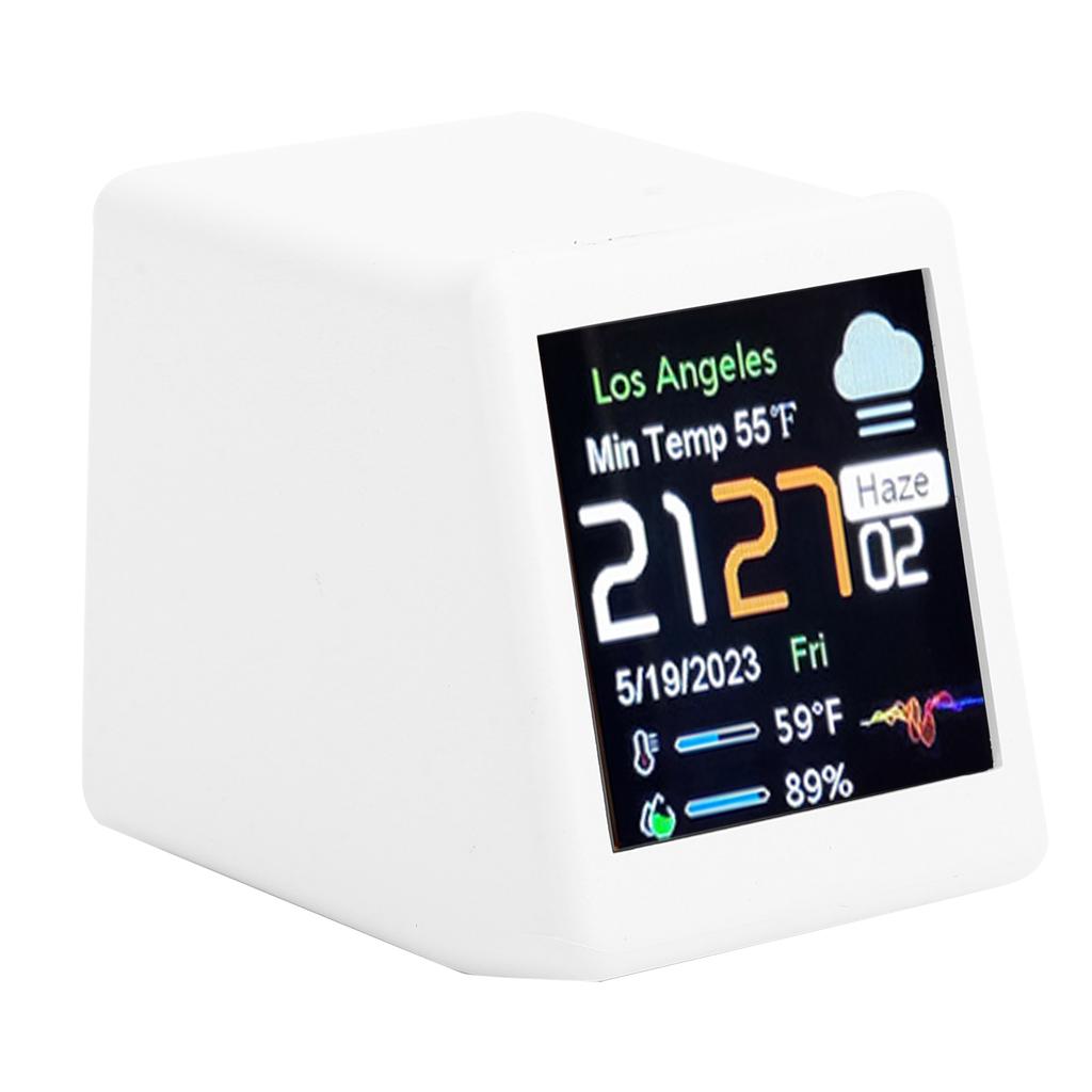 Desktop Electronic Clock LCD Digital Display Calendar Temperature Weather Forecast Station Support WiFi Networking