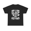 Ich schlafe gerne, aber nicht wie im Fitnessstudio T-Shirt Grafik Unisex Schweres Baumwoll-T-Shirt