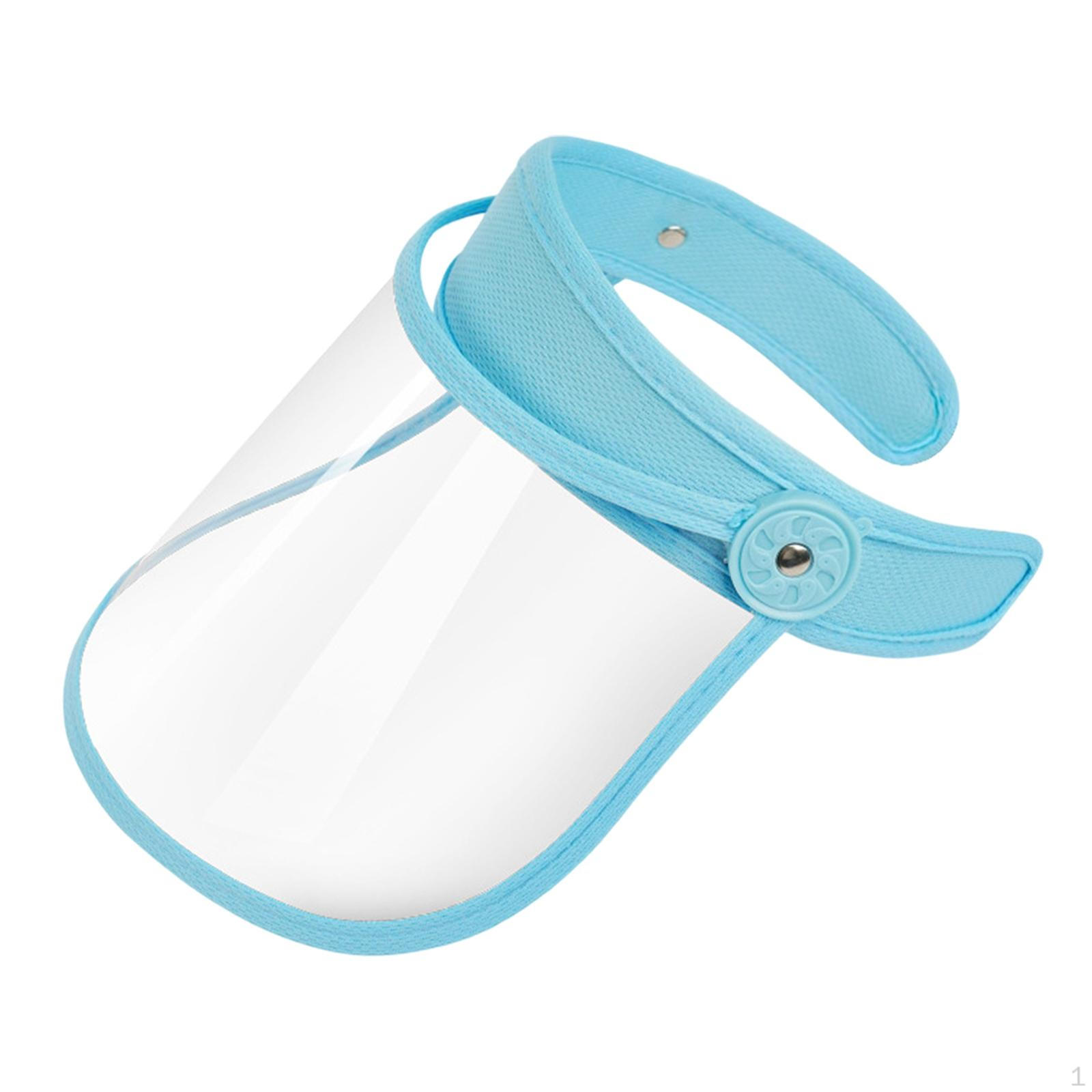 

Face Protection Guard Adjustable Headgear Visor Anti Fog Transparent Equipment Windproof PC Material синий