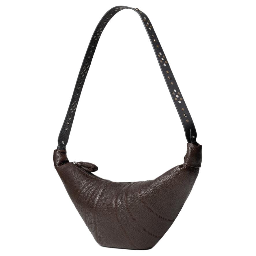 Lemaire Croissant Cow Leather Shoulder Bag Medium Women's Dark Chocolate BG0208-LL0137-BR490