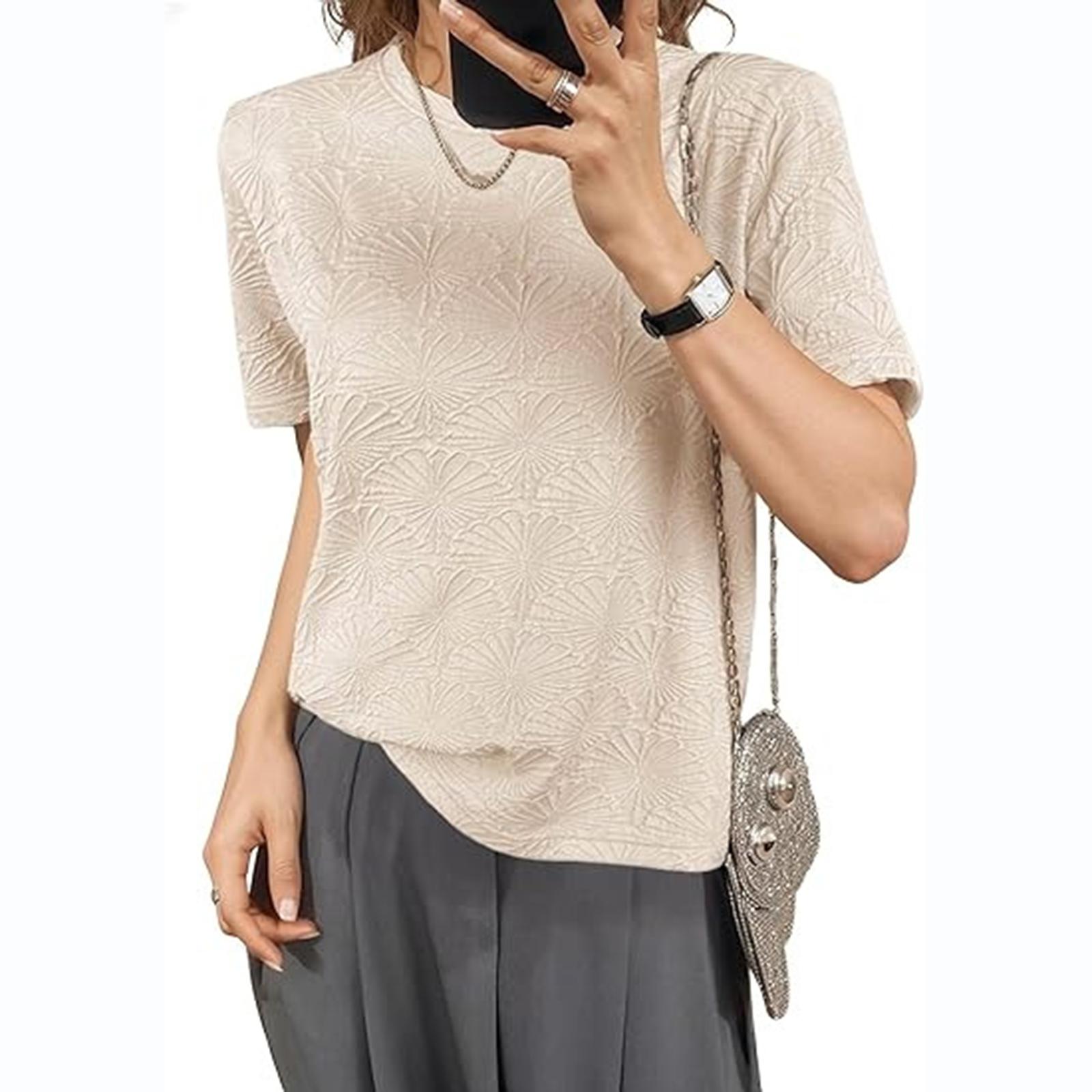 

Women s fashionable casual summer short-sleeved shirt XXL білий