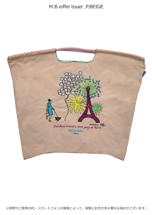 Ball Chain Authentic Large Size Eiffel Touer Marianne Battle Eiffel Tower Bag Shopping Bag Eco Bag Tote Bag Shoulder Bag Embroidery 363101 [Ball &