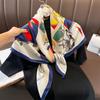 Model Of Imitation Silk Women Carriage Pattern Fashionable Large Square Scarf With Multifunctional Headscarf