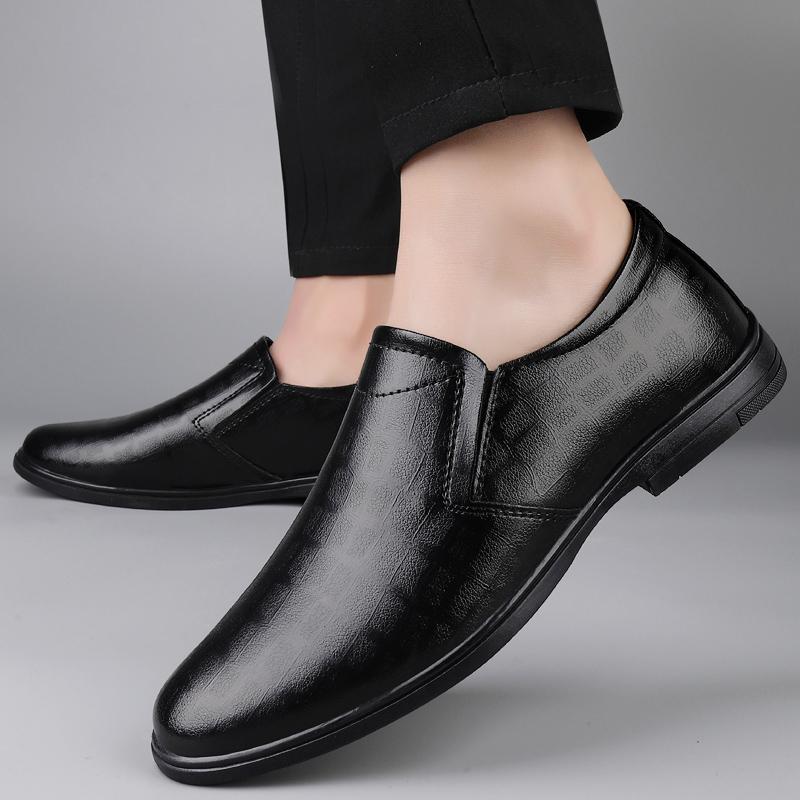 Fashion Casual Lightweight Men's Genuine Leather Loafers All-match Fashion Business Shoes Comfortable Men's Walking Shoes Mens Flats