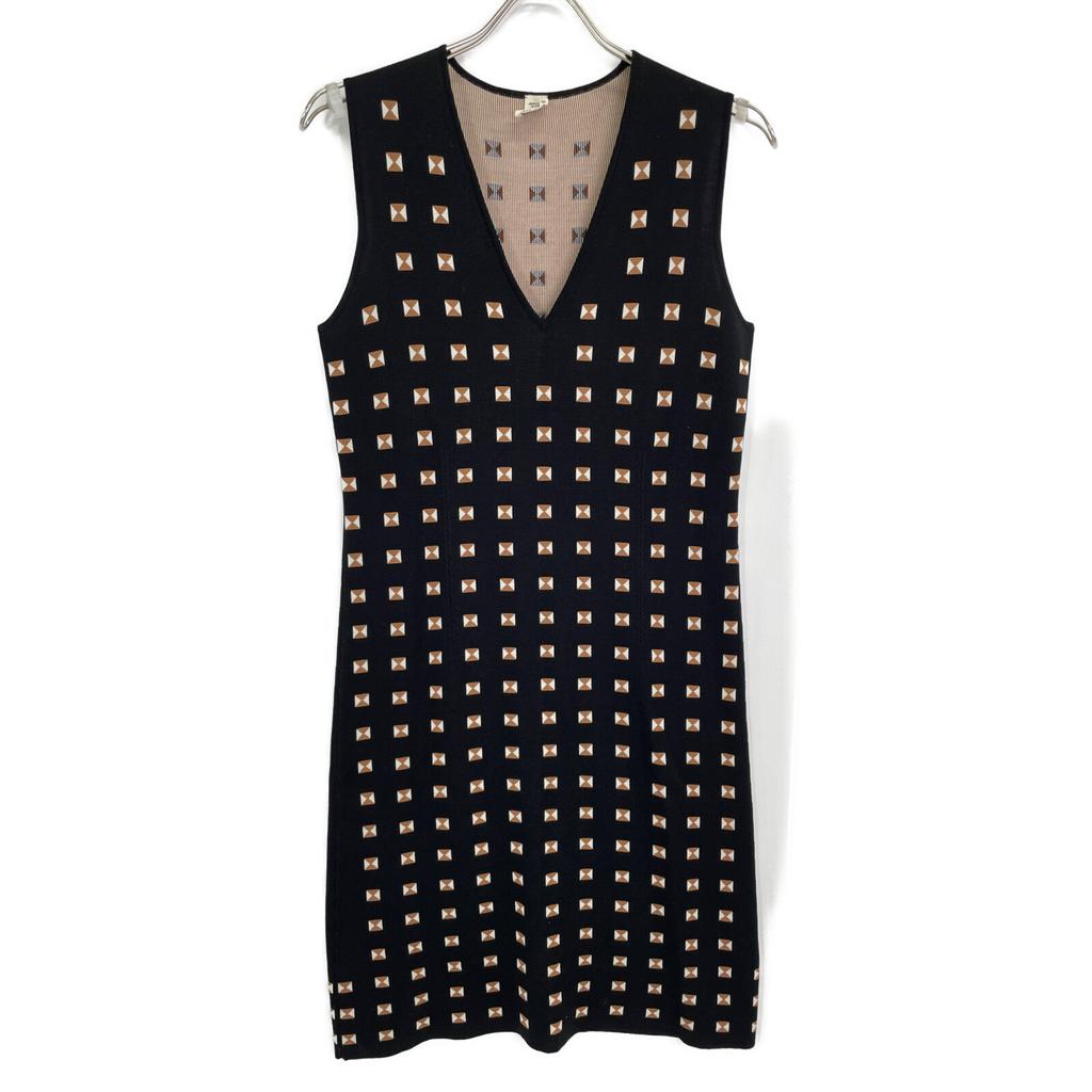 Hermes Black Silk Medall Sleeveless Dress Dress 36 blackUsed