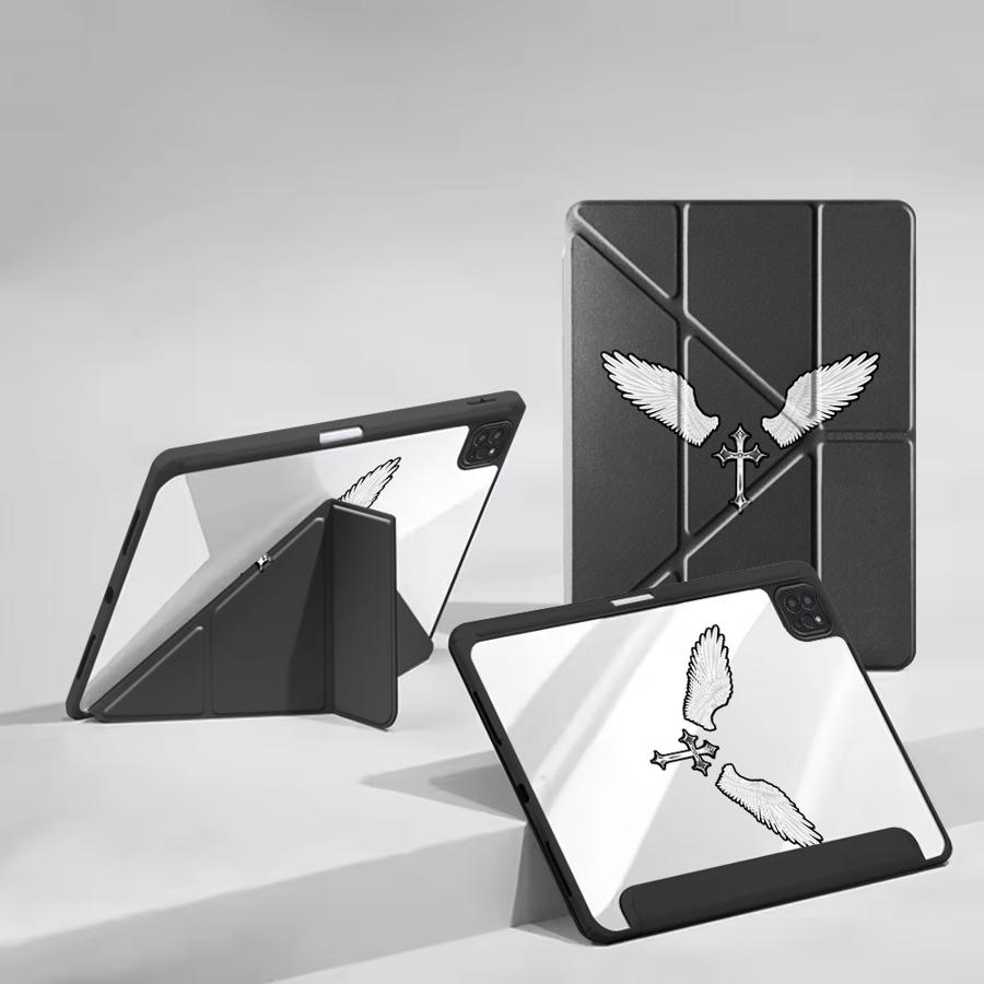Angel Cross Art Holder Cover Tablet Case For iPad Pro 11th 10th 9th 8th 7th 12.9inch Mini 6 7 Air 4 5 M3 M2 1 2 M4 11inch Pro
