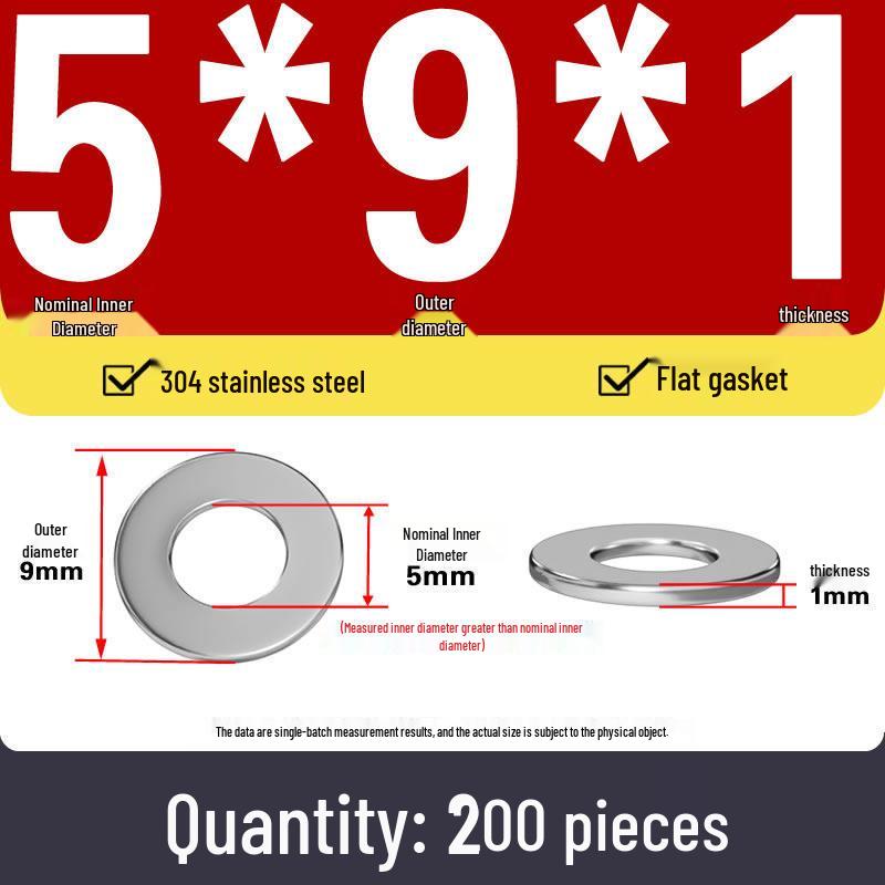 Plochá podložka z nerezové oceli 304 pro nastavení vůle hřídele (0,1/0,2/0,3 mm)