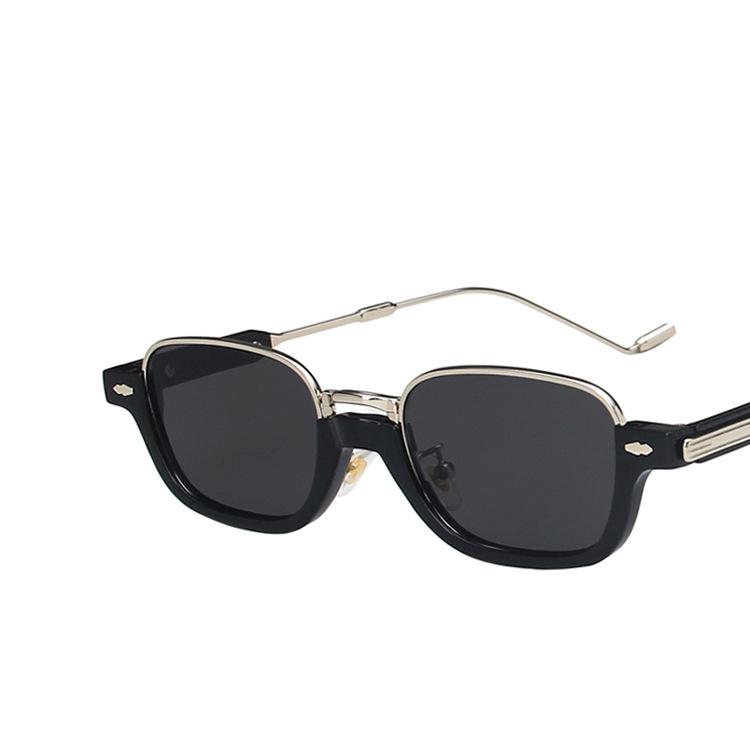 

Популярные винтажные очки, ретро-очки для мероприятий, солнцезащитные очки в маленькой оправе Rice Nail, солнцезащитные очки в полуоправе для вечеринок для женщин и мужчин чёрный