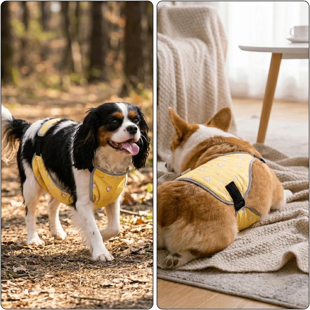Dirt Repellent Pet Belly Protector Soft Lining Dog Abdomen Clothes Dog Belly Vest  Home Indoor Use L-Female Dog Style