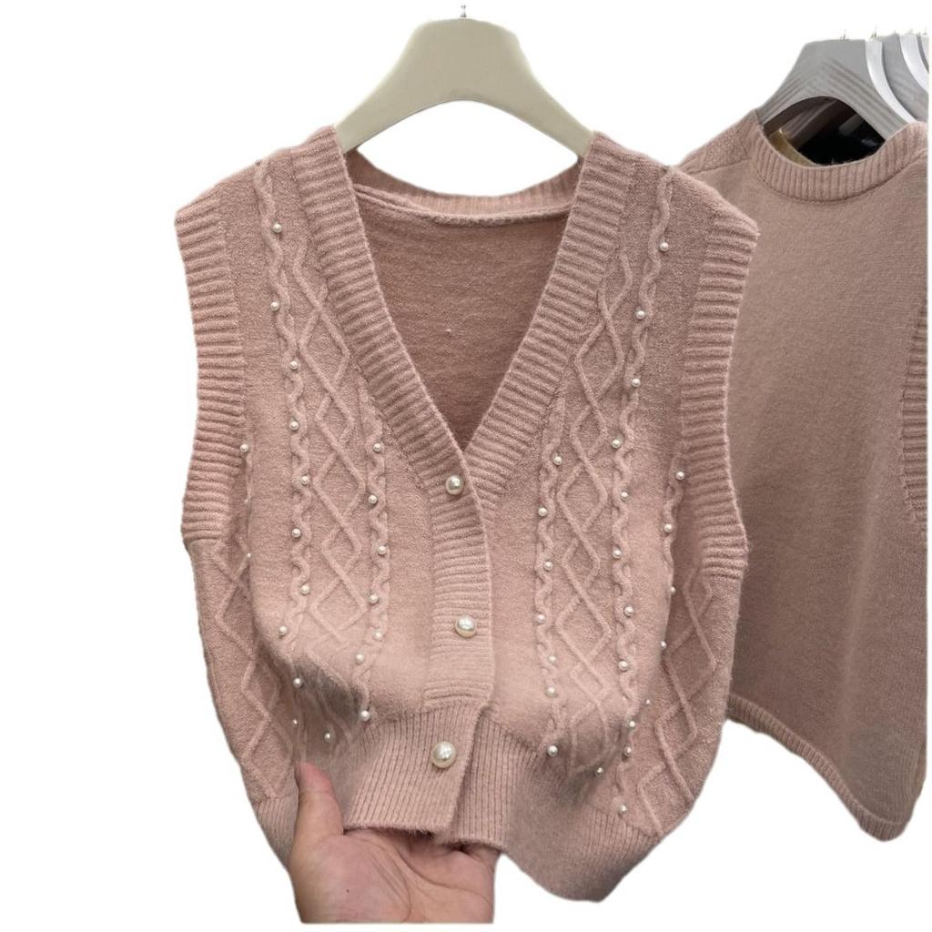 Spring and Autumn Women's V-neck Knitted Cardigan Vest Women's Outerwear Small Tank Top