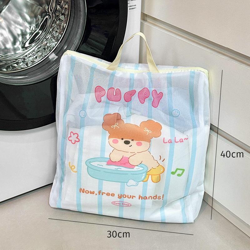 1PC Cute Bear Laundry Bag Clothing Packing Bag Cartoon Portable Washing Bag Home Sundries Toy Storage Bag Storage Box