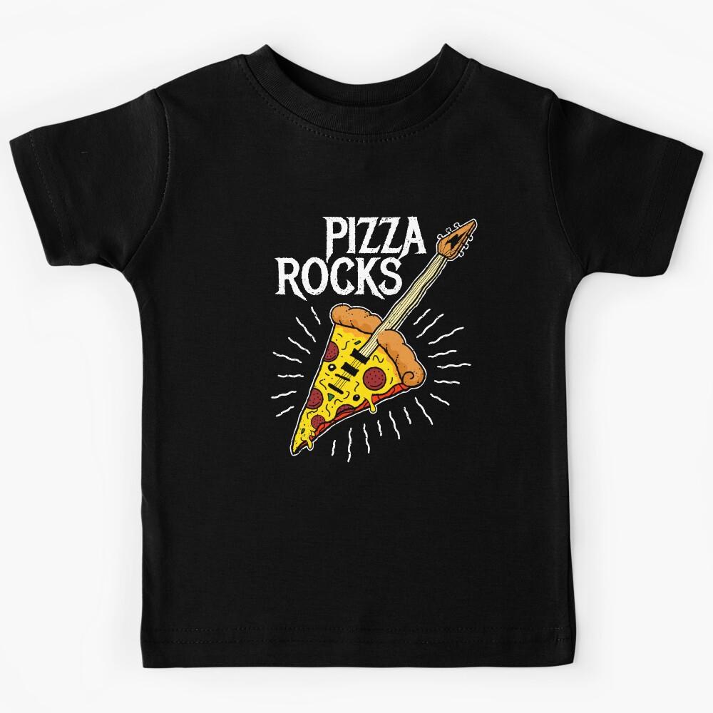 Pizza Guitar - Funny Pizza Rocks Guitar Kids T-Shirt 140