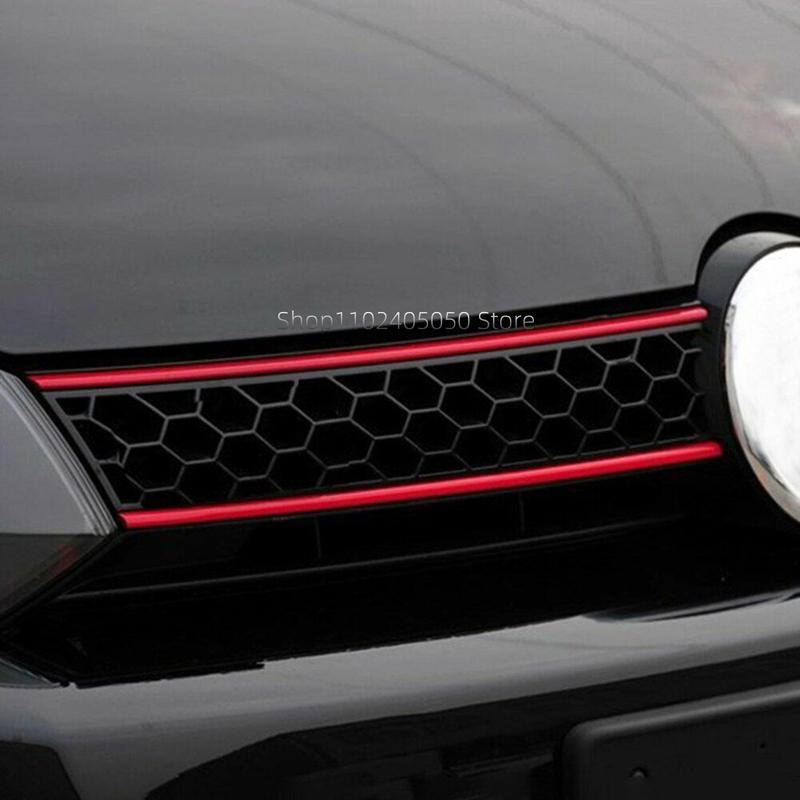 5 Stück Auto Frontklappe Kühlergrill Reflektierender Aufkleber Streifen für VW Golf 6 7 Tiguan Polo GTI Auto Außen Styling Dekoration Zierleiste Aufkleber