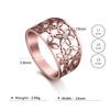 Teamer Women Elegant Flower Zircon Finger Ring Stainless Steel  Black Casual Engagement Rings Jewelry Gift for Friend Lover