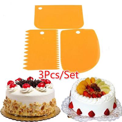 3 Adet/takım Plastik Hamur Sır Fondan Kazıyıcı Kek Pişirme Pasta Aletleri Düz Kenar Spatula Kesiciler