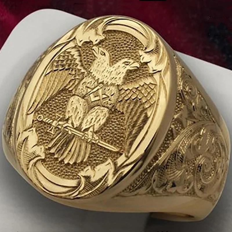 Anneaux Signets Sucrés Plaqués Or de Luxe avec Blason Gravé pour Hommes Femmes Hip Hop Fête de Danse Style Couronne Bijoux Cadeau