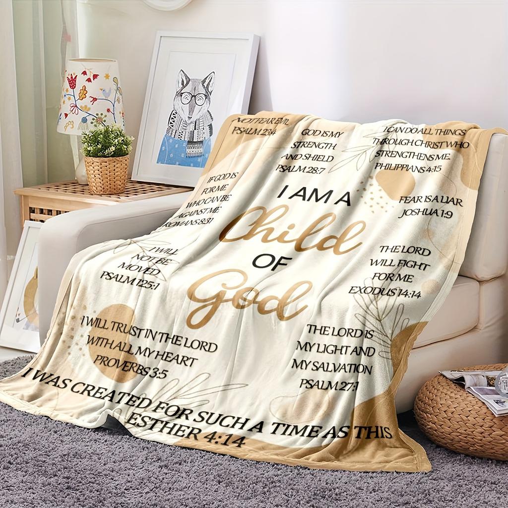 Bible Verse Blanket Thickened Flannel Soft Comfortable, Christian Gift for Women Religious Gift for Autumn Winter Seasons