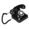Retro Telephone Classic Button Dial Decorated Corded Landline Phone for Home Office Business Black