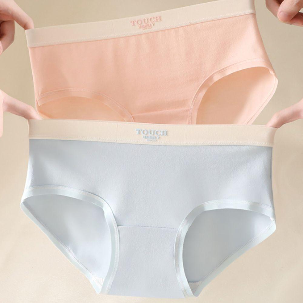 

5PCS Thin Mid Waist Panties Underwear Women s Underpants Sweet Simple Solid Briefs Gifts M-5PCS
