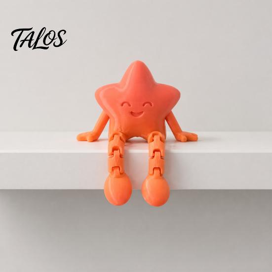 PLA Material Star Figurine 3D Printed Figure Figurine, Cute Little Astronaut Toy for Innovative Desktop Ornament Valentine's Day Gift, Creative