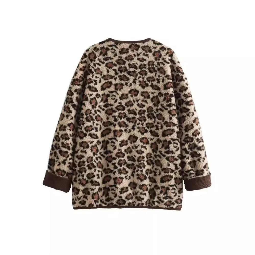 Хлопковое пальто с леопардовым принтом для женщин — фото 6